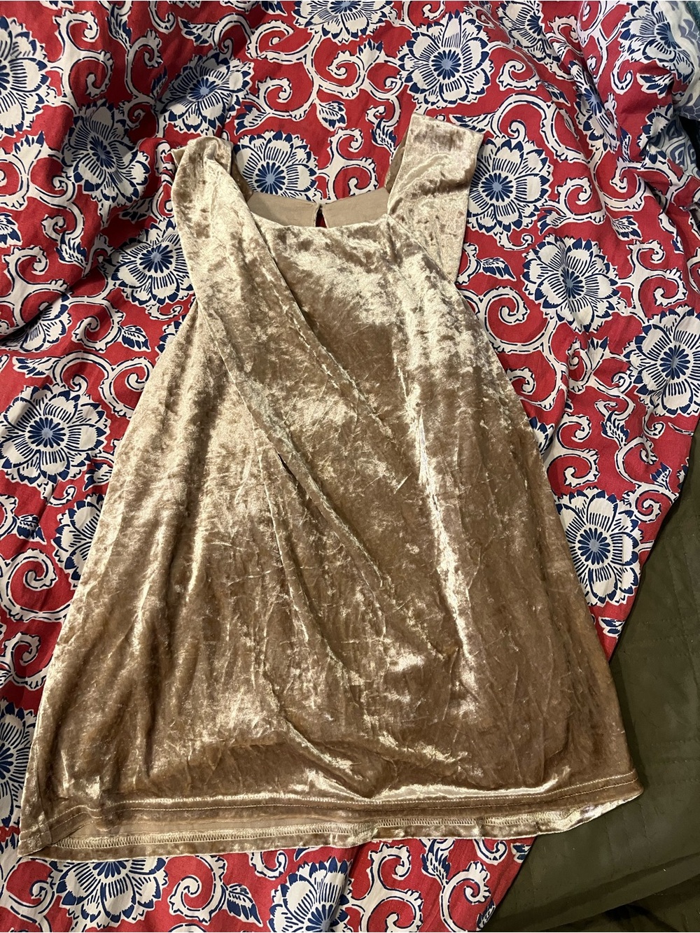 Porridge Anthropologie Velvet Sleeveless Tank Top in Champagne Taupe XL